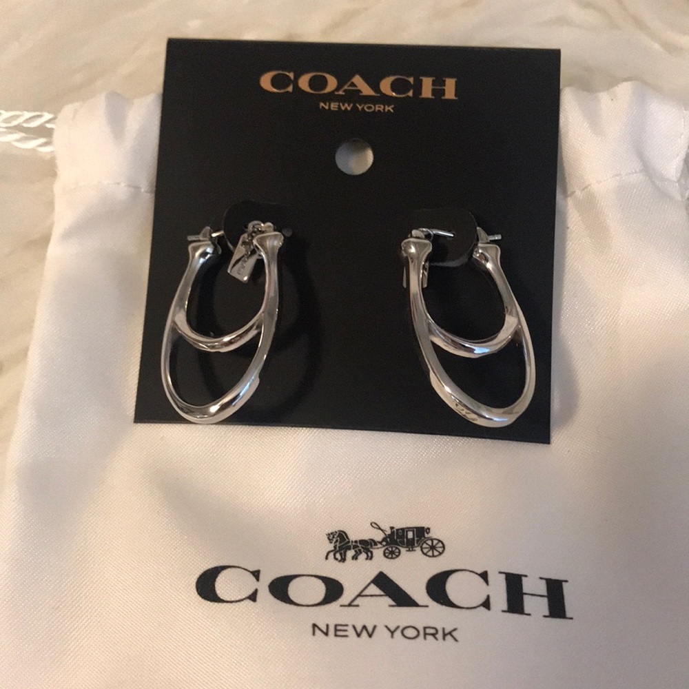 NWT - Coach silver earrings